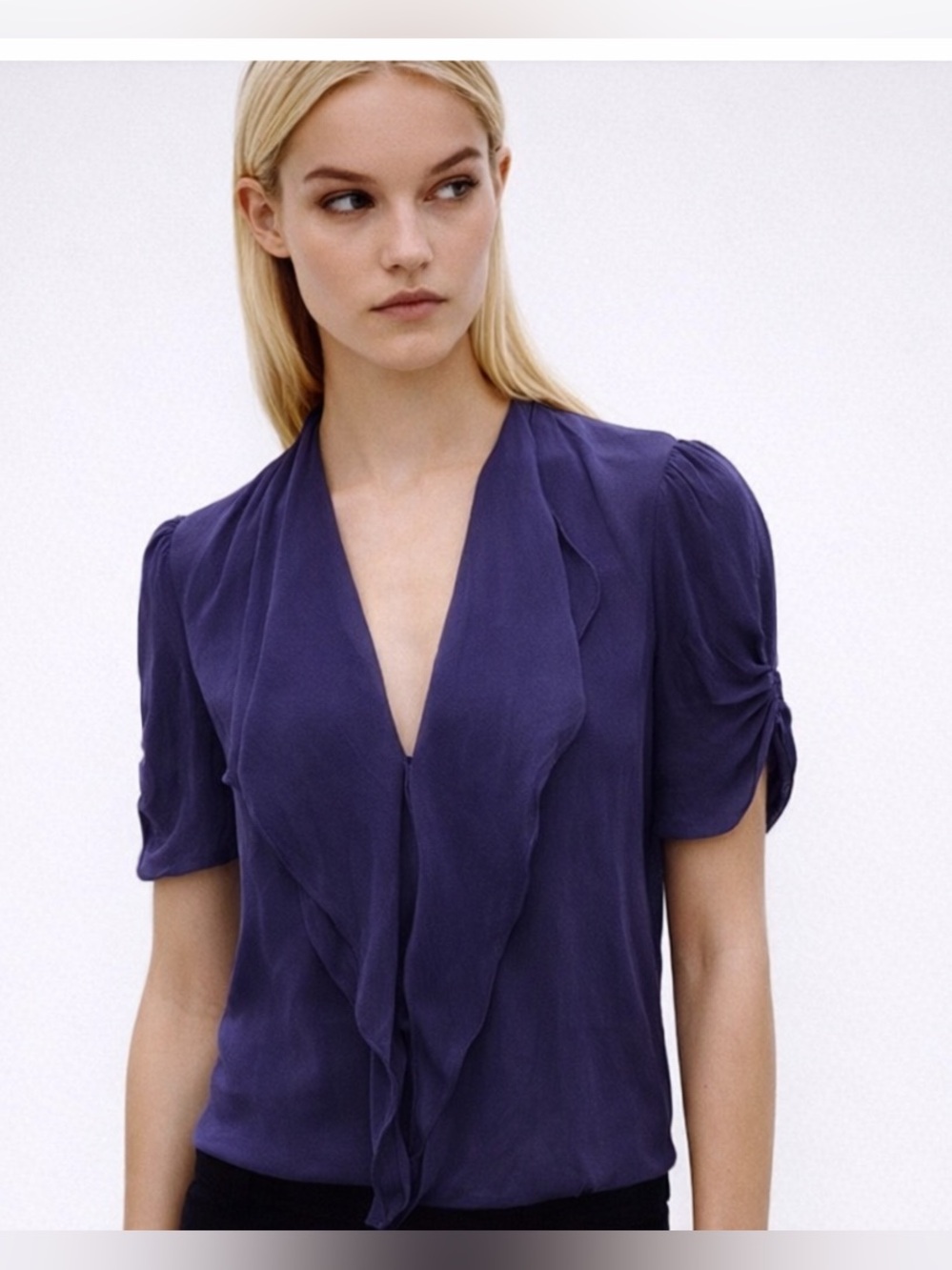 ARITZIA T. BABATON TINSLEY 100% SILK BLOUSE - Purple - Medium